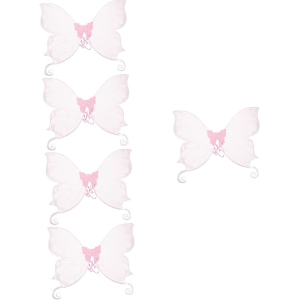 GALPADA Pack of 5 Fairy Wings Fairy Wings Children's Dresses Costume Wings Fairy Tale Costumes Girls Butterfly Wings Costume Children Wings for Costume Children Photo Props Filigree Yarn Pink