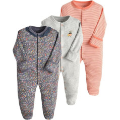 amropi Baby Girls' Sleepsuit Pack of 3 Boys Pyjamas Cotton Overalls Romper for 0-12 Months