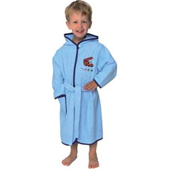 Wörner Südfrottier Baby / Toddler Tractor Bathrobe Light Blue Terry Cloth