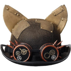 COSDREAMER Women Men Glass Bottle Dome Hat Steampunk Costume Hat Gothic Top Hat Halloween Skull Hat