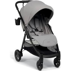 Mamas & Papas Armadillo Foldable Pushchair with Compact One-Handed Folding, Lockable Wheels & Spacious Adjustable Hood, Chalk (Grey)