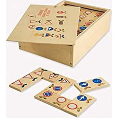 Dida - The domino game traffic sign is a breeze for toddlers, but also a board game for the whole family. The wooden domino is a family game for young and old