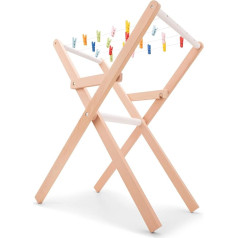New Classic Toys Wooden Clothes Airer with Pegs Medium Brown 18350