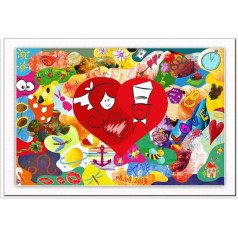 Classic Wooden Mosaic for Painting, Frame Colour White, 80 x 55 cm with Approx. 45 Puzzle Pieces