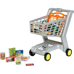 Theo Klein 7244 Shopping Trolley, with Folding Seat for Dolls, Filled with German Products for Shops, Toy for Children from 2 Years