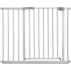 Hauck Stop N Safe 2 Stair Safety Gate, Door Safety Gate Incl. 21 cm Extension, for Widths 96–101 cm, No Drilling, One-Handed Opening, Opens in Both Directions, Metal, Grey