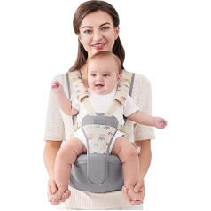 Breathable Simple Baby Carrier Hip Seat, Multifunctional Baby Carrier Baby Hip Seat Child Carrier Ergonomic Baby Carrier System Belly Carrier Back Carrier for 0-36 Months (Grey)