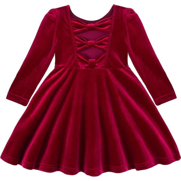 Baby Girls Velvet Dress Toddler Girls Long Sleeve Dresses Autumn Winter Elegant Kids Princess Birthday Party Wedding Dress