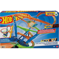 Hot Wheels HJT51 Action Crash Spiral Car Racing Track with Crash Zones and Battery-Operated Accelerator, Includes 1 Toy Car, Toy for Children from 5 Years