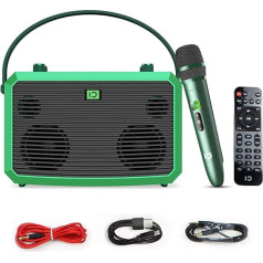 M5 50W Karaoke Machine for Adults, Portable PA System, Voice Amplifier, Bluetooth Speaker with Wireless Microphone and Remote Control, Supports AUX/USB/SD for Home, Party