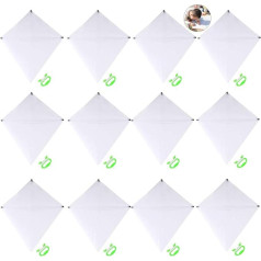 12 Sets White Kite for Kids Blank Outdoor Game Toy Creative Craft Painting Flying Kite with Swirl and String