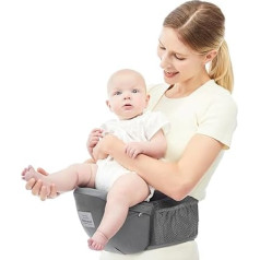Bebamour Baby Carrier Hip Seat Ergonomic Waist Baby Seat for Newborns Toddlers & Children 3-in-1 Baby Front Carrier Newborn to Toddler (Air Grey)