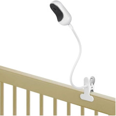 Flexible Clip Mount Compatible with Owls, Motorola and Other Baby Monitor Cameras with 1/4 Threaded Hole, No Tools or Wall Damage - White