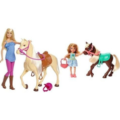 Barbie FXG94 FXH13 Horse with Mane and Doll with Movable Knees, from 3 Years & GHV78 - Club Chelsea Doll & Pony (Blonde) with Fashion and Accessories, Toy from 3 Years