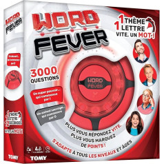 TOMY Word Fever Electronic Guessing Game with Sounds, 3000 Questions - Family, Suitable for Adults and Children from 7 Years
