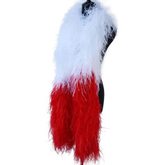 Mix Two Colors Ostrich Feather Boa 6 Ply 10 Count Soft Feather Scarf for Wedding Wear Dress Shawl Decoration Sewing Accessories Style 21-2M 3 Count