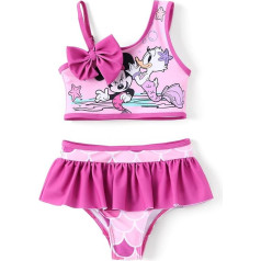 Disney Princess Tankini Top and Bow Tie Bikini Bottom Beach Swimwear Set for Toddler Girls Two Pieces