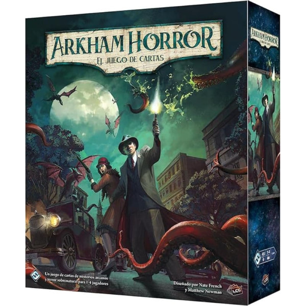 Fantasy Flight Games Arkham Horror: The Revised Card Game, Research and Horror Cooperative Game, 1 to 4 Players, 14+ Years, Spanish Language