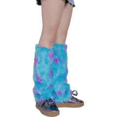 Women's Winter Fur Leg Warmers Stockings Leggings Boot Cuffs Fuzzy Socks Cosplay Costume