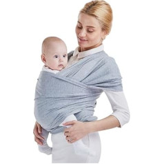 SONARIN Premium Baby Sling Wrap Baby Carrier, Suitable for Newborns, Infants and Toddlers, One Size (Light Grey)