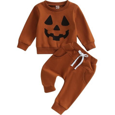 Baby Boys Girls Halloween Pumpkin Clothing Outfit Baby Clothing Set Long Sleeve Top + Trousers Newborn Soft Baby Set My First Halloween