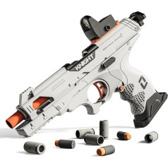 Tovol Zerky Pistol Toy Foam Blaster with Magazine Case, Futuristic Design, Soft Ball Dart Blaster for Kids Ages 8+
