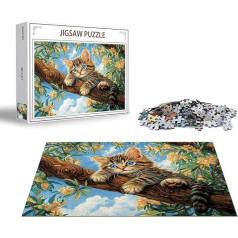 Puzzle Katze Puzzle 1000 Teile Tier Holzpuzzle Erwachsene, Premium Quality Klassische Wooden Lernspiel, DIY Klassische Spaß Jigsaw Erwachsene, Challenging Game Jigsaws für Wohnkultur Geschenk x-1521