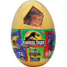 Jurassic World Dominion by Silverlit, Mega Egg 28 cm, 3 Dinosaurs to Assemble, 20 Surprises to Discover, Children's Toy, Age 3 and Above