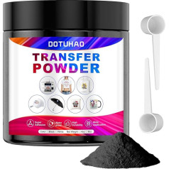DOTUHAO DTF Powder Black Digital Transfer Heißschmelzkleber mit 2 Löffeln für dunkle Kleidungsstücke, DTF-Heißklebepulver für alle DTF- und DTG-Drucker, 118 ml (Schwarz, 118 g)