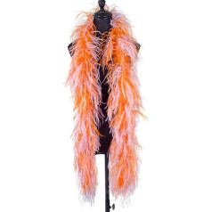 Mischen von zwei Farben, Straußenfederboa, 6-fädig, 10-fädig, weicher Federschal für Hochzeitskleidung, Kleid, Schal, Dekoration, Nähzubehör, Stil 8–2 m, 10-fädig