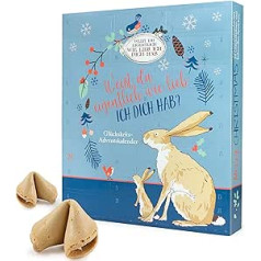FOOD Crew Advent Calendar 2023 Glückskekse Weißt du eigentlich wie lieb ich dich hab - 24 Loving Sayings as Advent Gift - Made in Germany