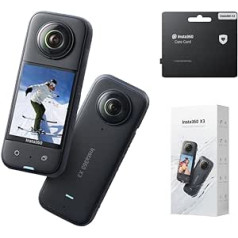 Insta360 X3 Waterproof 360° Action Camera with 48MP 1/2 Inch Sensors, 5.7K 360° Active HDR Videos, 72MP 360° Photos, 4K Single Lens, 60fps I Mode, 2.29 Inch Touch Screen