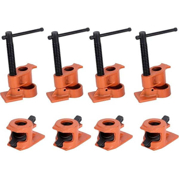 Pack of 4 Pipe Screw Clamps with Sleeve, 1/2 Inch Pipe Clamps, Pipe Clamps, Vice, Woodworking Clamps, Pipe Screw Clamp Set for Wooden Pipes, Quick Release Tightening