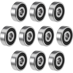 Sourcing Map 10mm x 35mm x 11mm Double Shielded Carbon Steel Deep Groove Ball Bearing Z2 6300-2RS Pack of 10