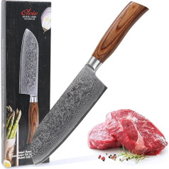 Wakoli EDIB Pro Premium Santoku Knife with Extra High 17 cm Blade Made from 67 Layers of Genuine Damascus Steel with Pakka Wood Handle I Damascus Knife Kitchen Knife and Professional Chef's Knife