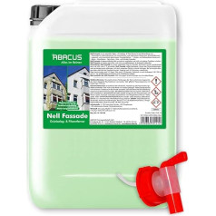Abacus ® Facade Cleaner, Green Growth Remover for Facades, Plaster & House Walls - Automatically Removes Fungi, Lichen & Algae from Facades - Only 0.1 L per m², Nell Facade 25 Litres (7429)