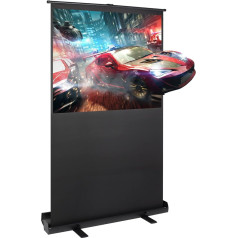 Todeco Projector Screen 60 Inch 4:3, Mobile Business and Home Cinema Projector, Portable Projector Screen, Floor Projector Screen, 121 x 91 cm, No Assembly Required