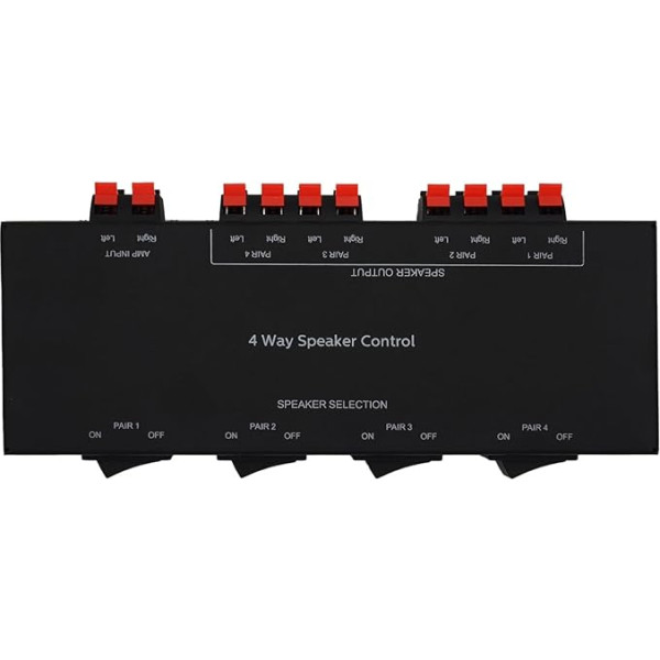 ADWITS 4 Channel Passive Speaker Selection, 4 Zone Sound Distributor Box Hub, Supports up to 200W/Total Power, Square Full Metal Housing