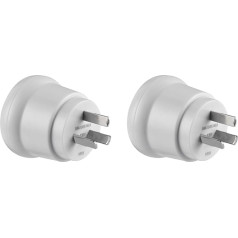 Electraline Travel 70044 Travel Adaptor from Germany/Italy/Switzerland to Australia/China, White (Pack of 2)