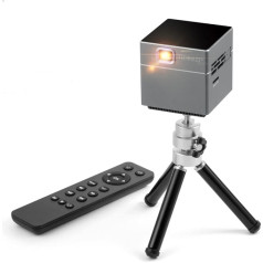 Technaxx Mini Projector for Outdoor, Home, Office, 1.5 W Speaker, 7 - 120 Inch Projection Size, 30,000 Hours LED Life, Remote Control, Small Projector with Multimedia Player TX-126