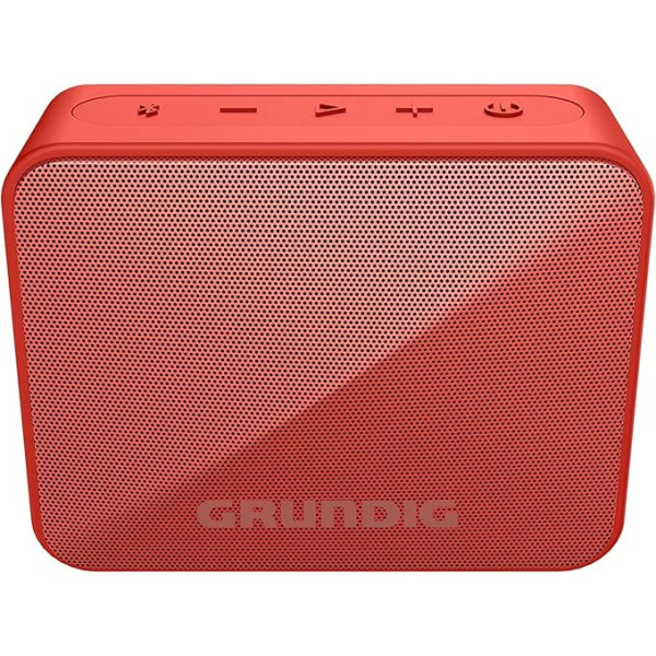 GRUNDIG Solo+ Red Bluetooth Speaker, Soundbox, 3.5 W RMS Power, 30 Metre Range, More Than 20 Hours Playtime, Bluetooth 5.3, Splash-proof Housing (IPX5), Black