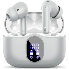 Bluetooth Headphones, Wireless, Bluetooth 5.3 Sport In-Ear Headphones, with 4 Microphones, 40 Hours Playtime, LED Display, ENC Noise Reduction, Hi-Fi Stereo Earphones, for Work and Study
