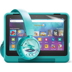 Fire HD 8 Kids Pro Tablet (Teal) + BuddyPhones PopTime Pro Bluetooth Kids Headphones (Teal) + NuPro Screen Protector (2-Pack)