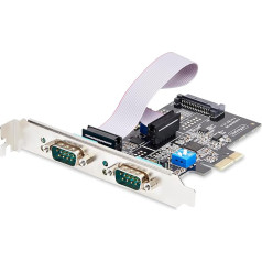 StarTech.com 2-Port Serial PCIe Card, Quad-Port PCI Express to RS232/RS422/RS485 DB9 Serial Card, Standard/Low Profile Brackets, 16C1050 UART, ESD Protection, Windows/Linux (2S232422485-PC-CARD)