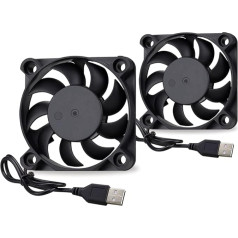 GDSTIME 2 pieces 50 mm fan 50 mm x 10 mm fan 50 mm USB cooling fan for exhaust ventilation fan replacement