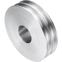 sourcing map V-Typ-Riemenscheibe, 25 mm Bohrung, 80 mm Außendurchmesser, Doppelrillen-Aluminiumlegierung, für Motorwellen-Bohrmaschine, 6 mm PU-Form-Riemen