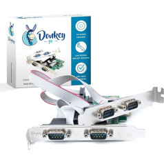 Donkey pc 4-Port PCIE to RS232 Adapter Converter PCI Express PCI-E to RS232 Controller Expansion Card for Low Support Desktop PC