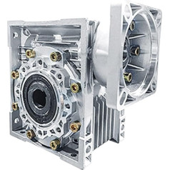UOUOBEAR 5:1-100:1 RV63 Worm Gear Output Hole 25mm Input Hole 22mm Square Flange NMRV063 90 Degree Gear for 130mm Servo Motor (Ratio 10 to 1)