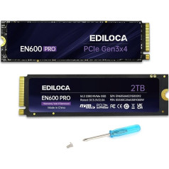 Ediloca EN600 PRO Internal SSD 2TB PCle 3.0x4, NVMe M.2 2280, up to 3500MB/s, Internal Solid State Drive, SLC Cache 3D NAND TLC, Graphene Cooling Stickers, Memory for PC, Desktop and Laptops