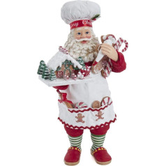 Kurt S. Adler 10.5-Inch Fabriché Gingerbread Chef Santa Father Christmas, Resin Polyvinyl Chloride, Multicoloured, 10.5 inches